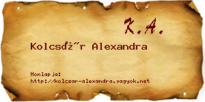Kolcsár Alexandra névjegykártya